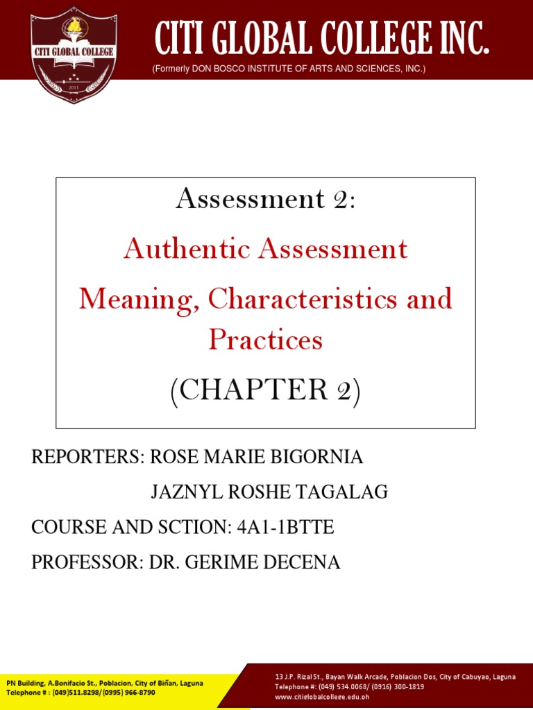 Authentic Assessment Guide | PDF | Educational Assessment | Learning