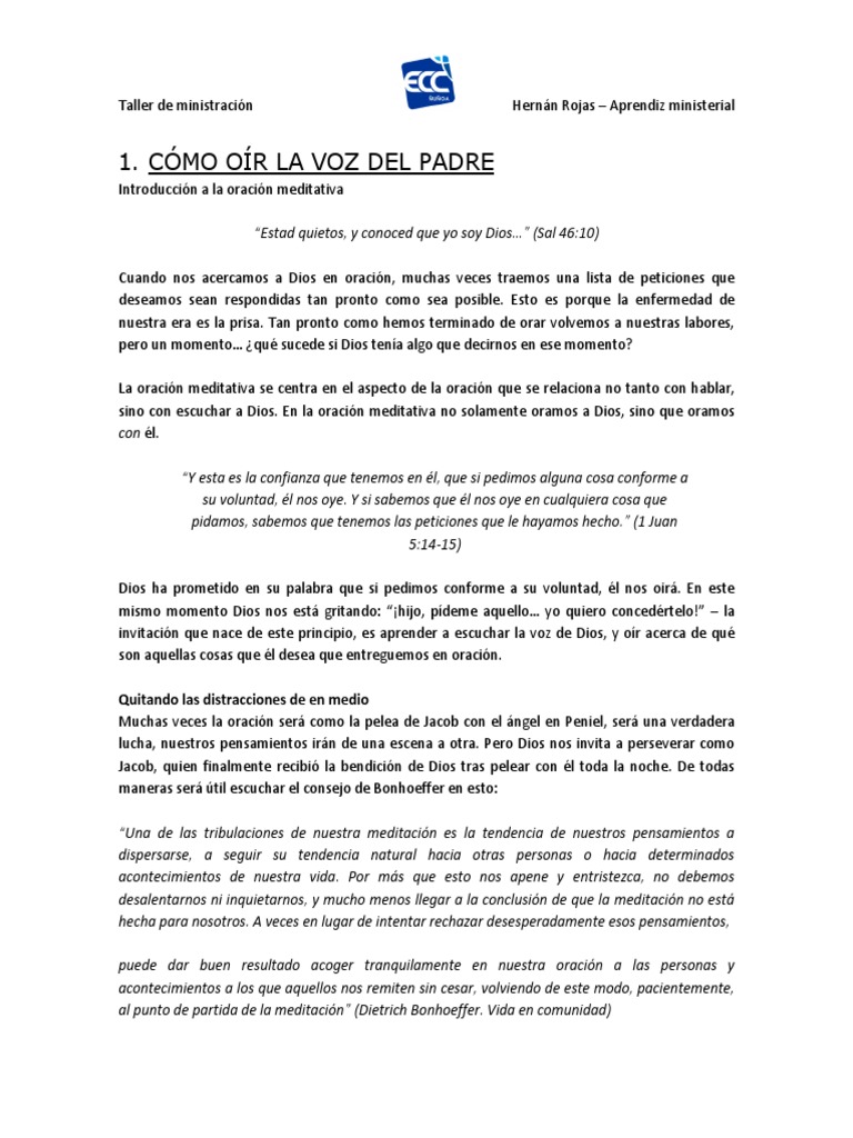 Cómo Escuchar la Voz de Dios | PDF | Oración | Cristo (título)