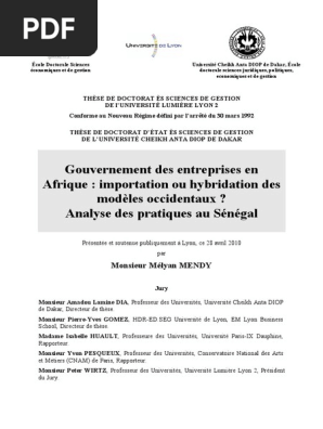 These Melyan Mendy Pdf Senegal Afrique