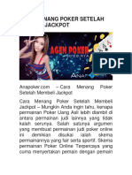 Cara Menang Poker Setelah Membeli Jackpot