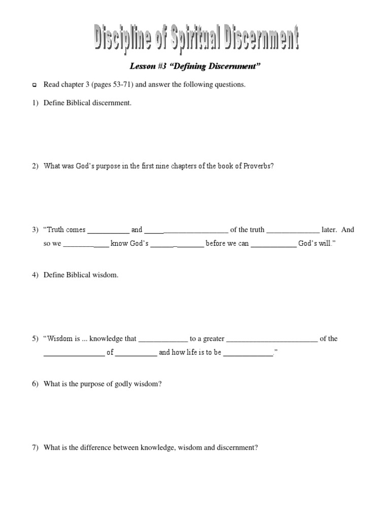 Defining Biblical Discernment | PDF