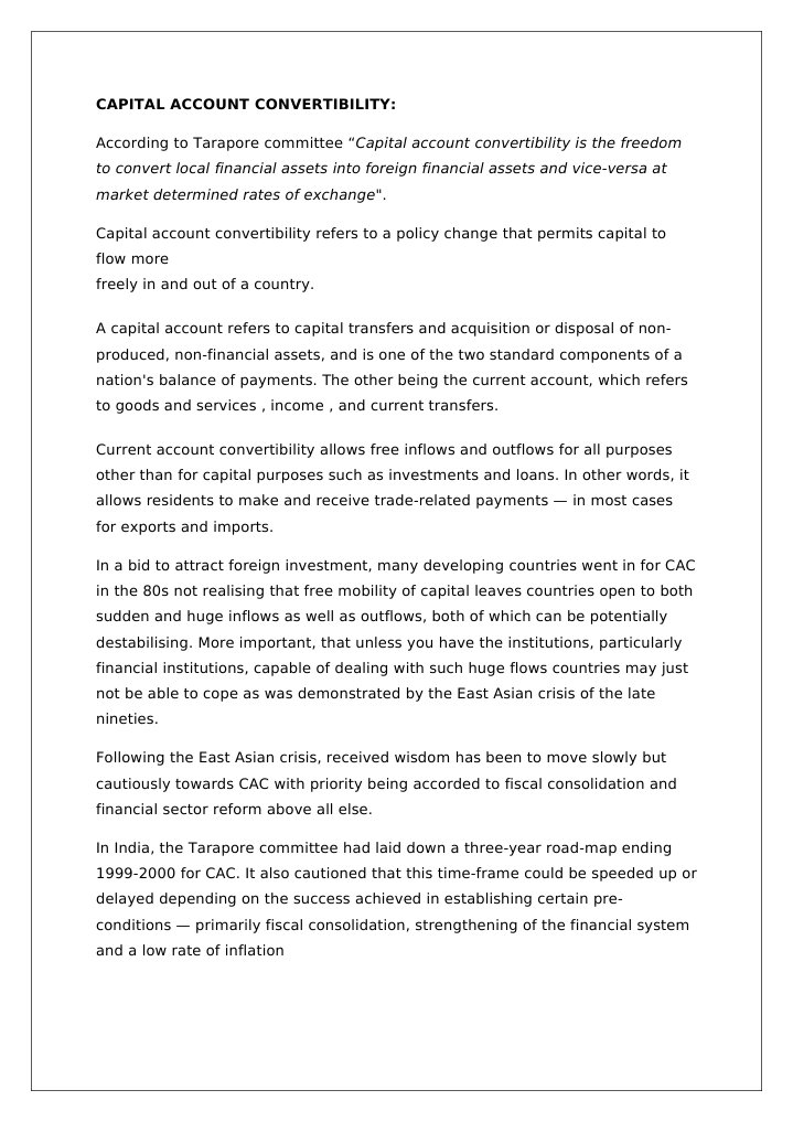 Understanding Capital Account Convertibility | PDF | Derivative ...