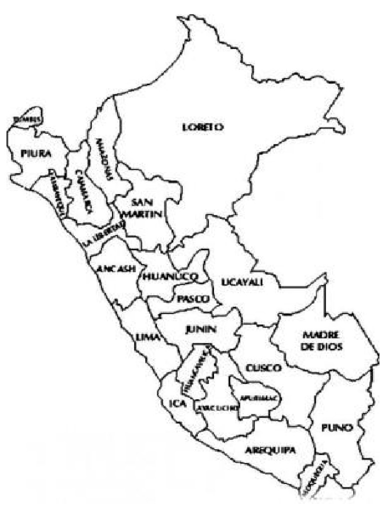 Mapa Del Peru para Colorear PDF