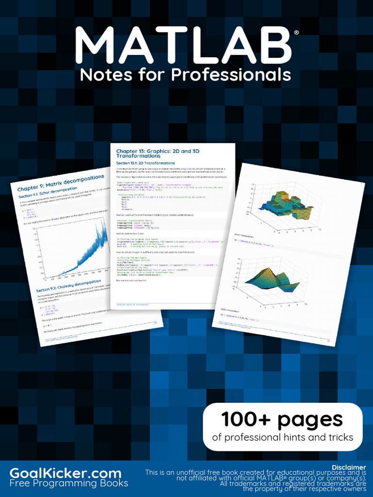 MATLAB Notes For Professionals.pdf Matrix (Mathematics) Array Data