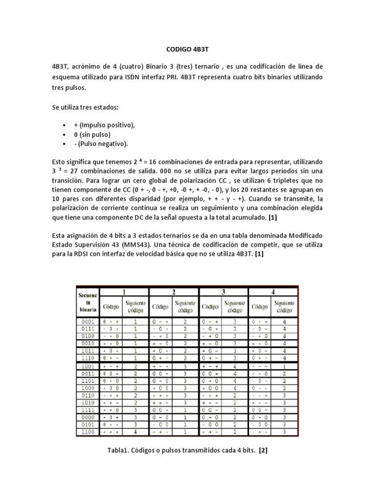 Códigos de línea utilizados en telecomunicaciones | PDF | Poco ...