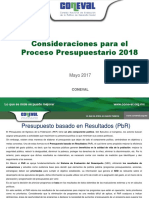 Consideraciones Para El Proceso Presupuestario 2018