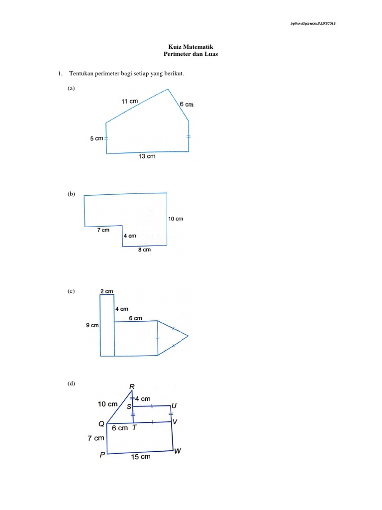 Kuiz Matematik Bab 10 Perimeter Dan Luas Pdf