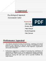 Performance Appraisal: Psychological Appraisal Assessment Center