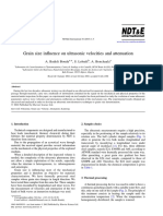 Grain Size Influence On Ultrasonic Velocities and Attenuation