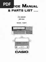 Service Manual & Part List - Casio FX 850p - 1987