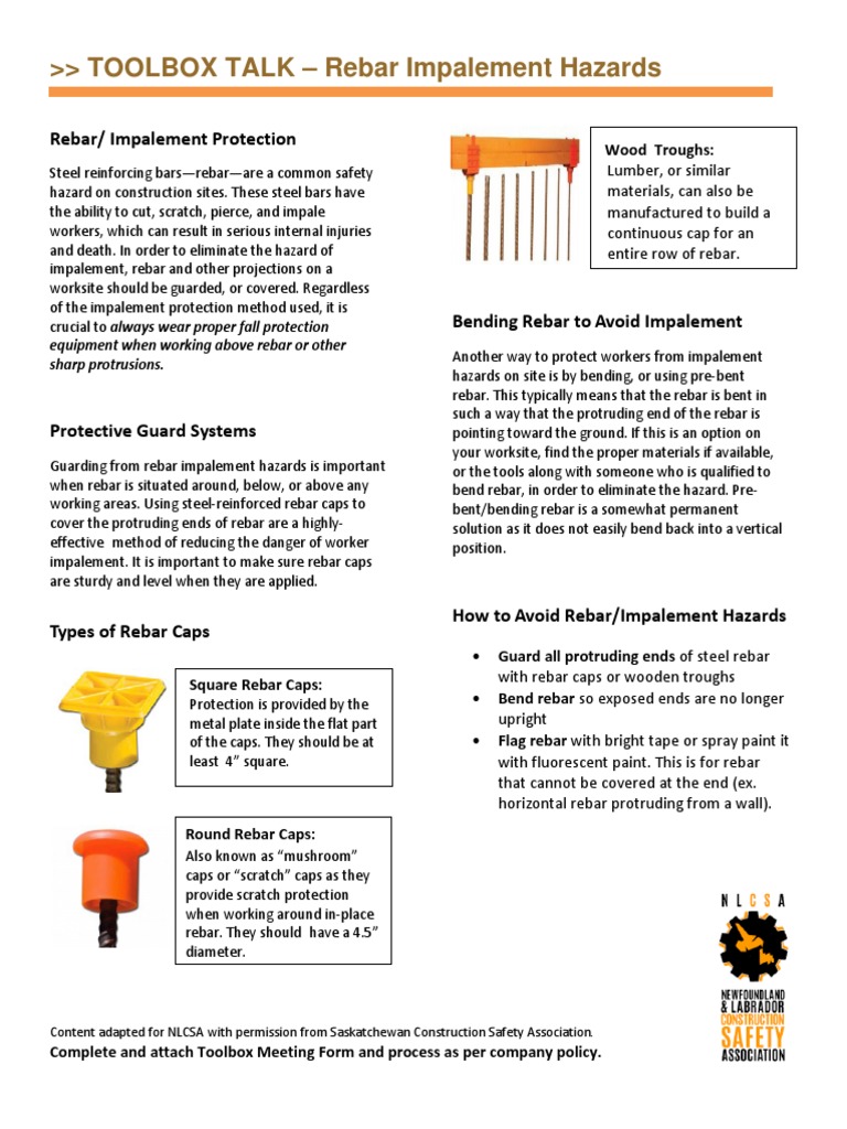 Rebar Impalement Hazards and Protections | PDF | Engineering | Building ...