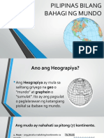 Pilipinas Bilang Bahagi NG Mundo