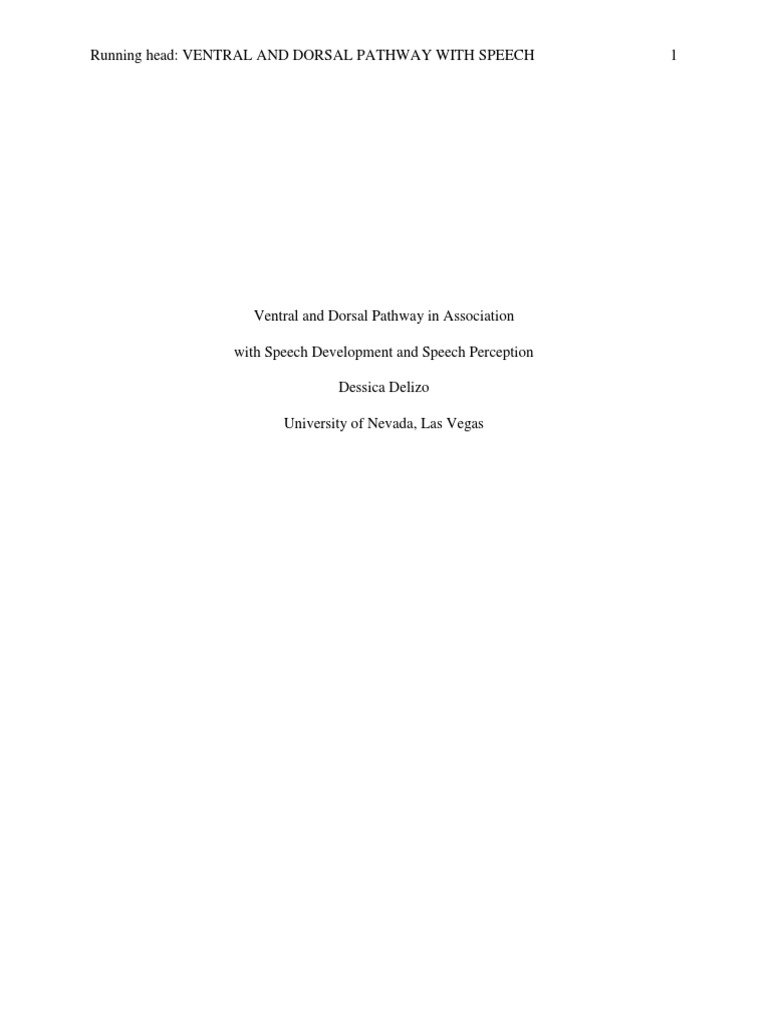Ventral and Dorsal Pathways in Speech | PDF | Speech | Perception