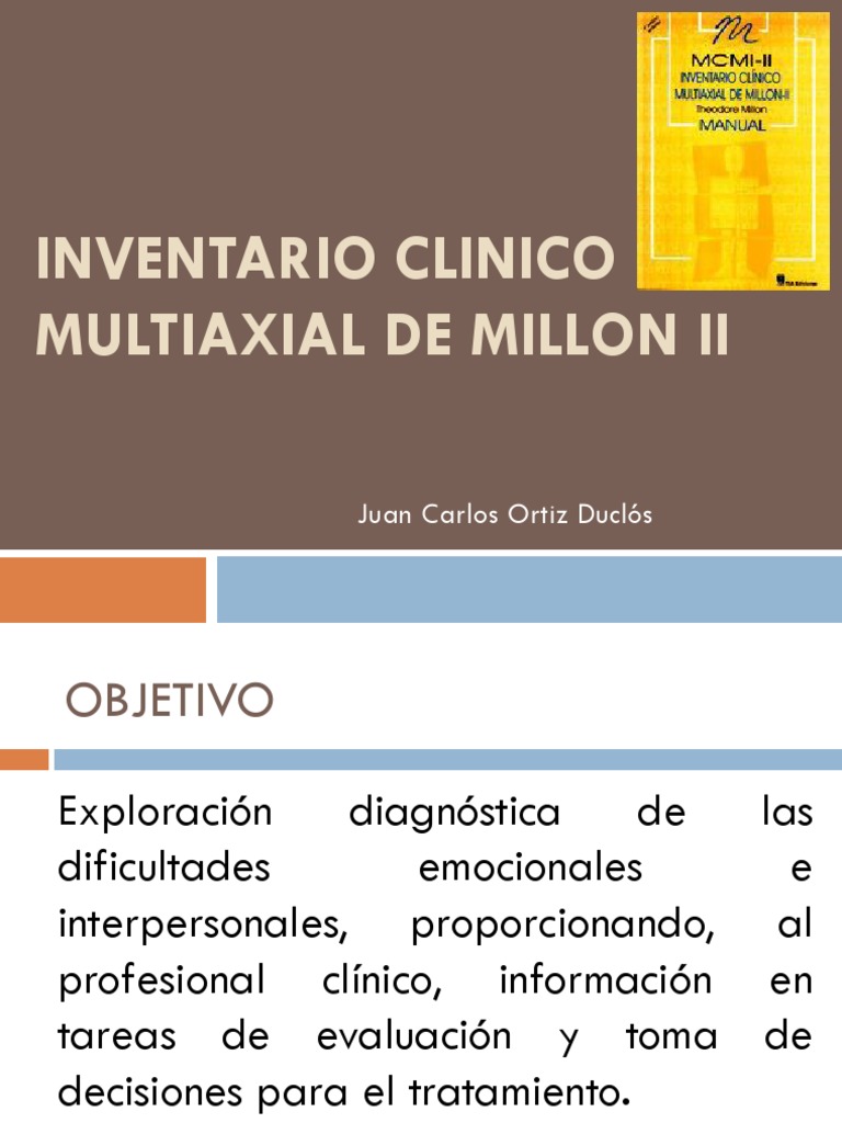 Inventario Clinico Multiaxial de Millon II PDF Depresión (estado de ánimo) Validez