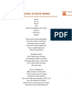 Letra Te Boté Remix