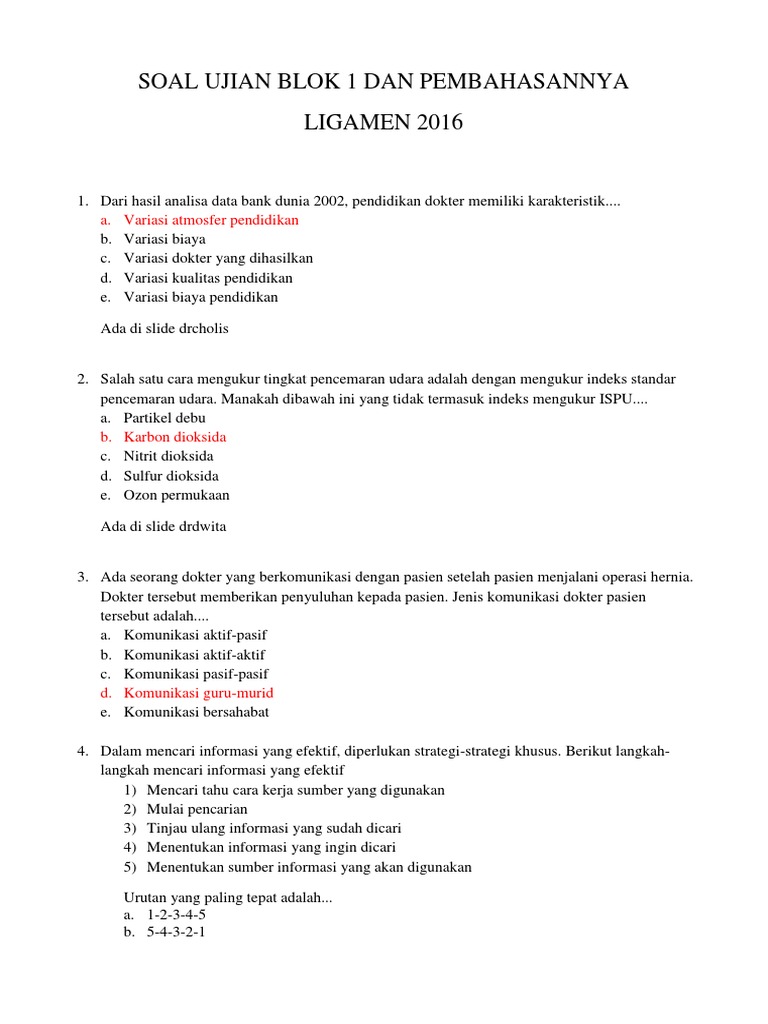 38850 90 Soal Ligamen Soal Ujian Blok 1 2 Docx