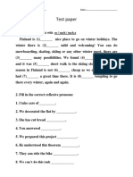 Finland winter holiday test paper