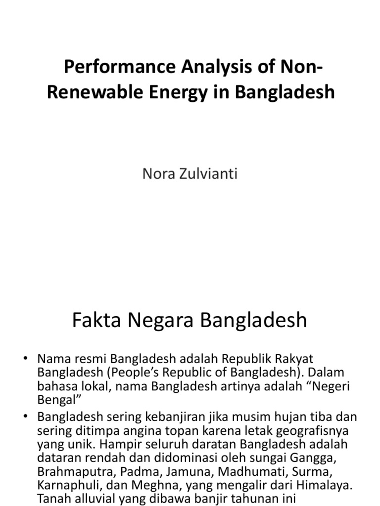 Performance Analysis of NonRenewable Energy Sources in Meeting Electricity Demand in Bangladesh