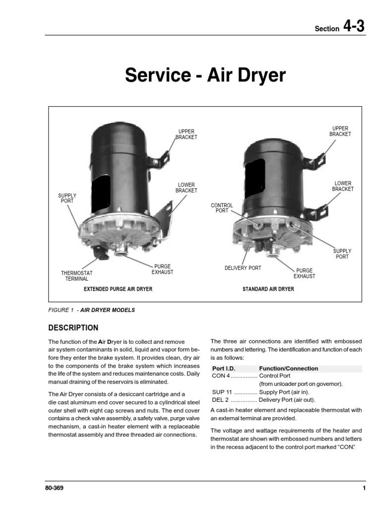 Air Dryer Service Manual Valve Thermostat