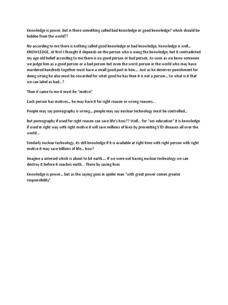 Knowledge Is Power | PDF | Social Science