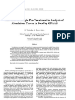 The Role of Sample Pre-Treatment in Analysis of Aluminium Traces in Food by GFAAS