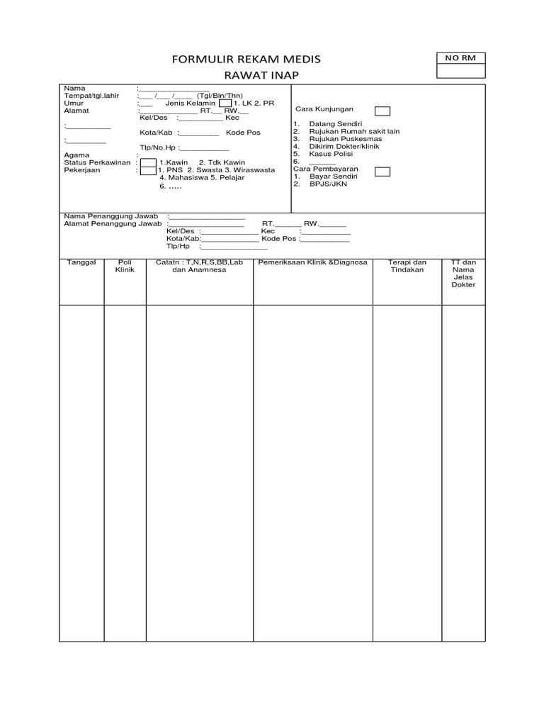 FORMULIR REKAM MEDIS