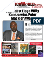 Africaworld News Burundi Journal 6th Issue 27th August - 11th September 2016