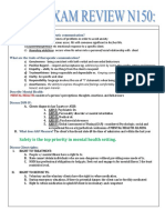 Final Exam Review Sheet1 Mental Health Nursing