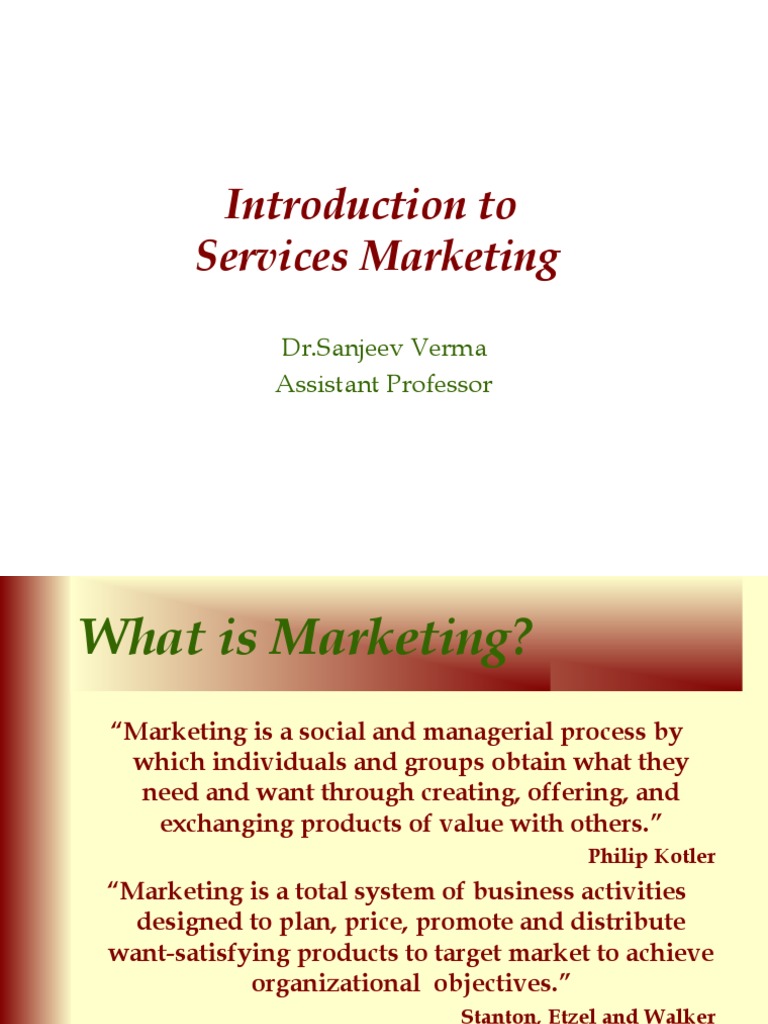Introduction to Services Marketing Concepts | PDF | Marketing | Goods