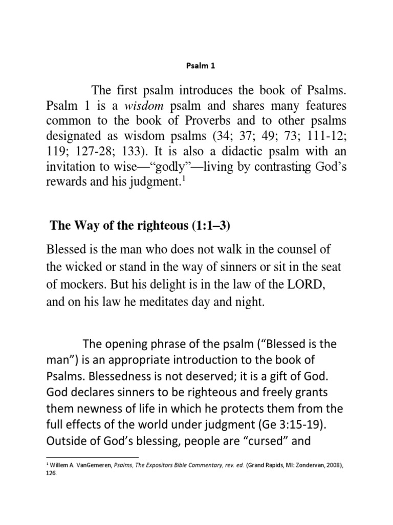 Psalm 1 Sermon Pdf Revelation Sin