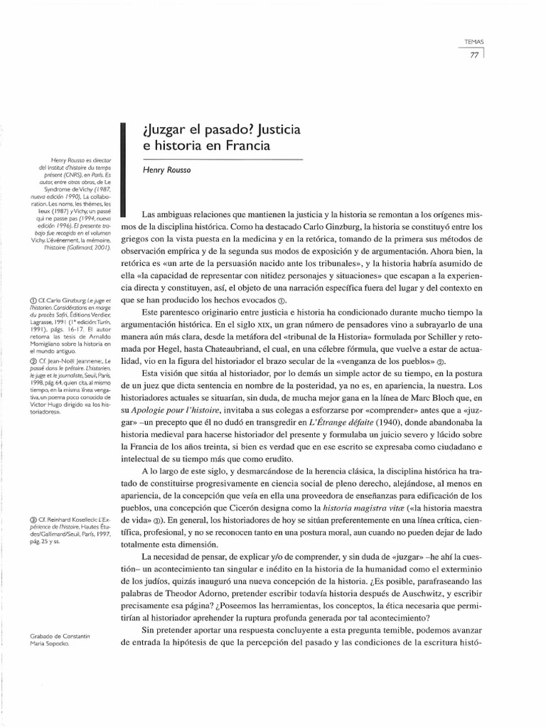 Rousso Henry | PDF | Historiografía | Vichy Francia