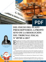 Del Inicio Del Plazo Prescriptorio: A Propósito de La Resolución Del Tribunal Fiscal #09789-4-2017