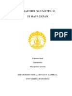 Metalurgi Dan Material Di Masa Depan: Rahman Hadi 1606906881 Manajemen Industri