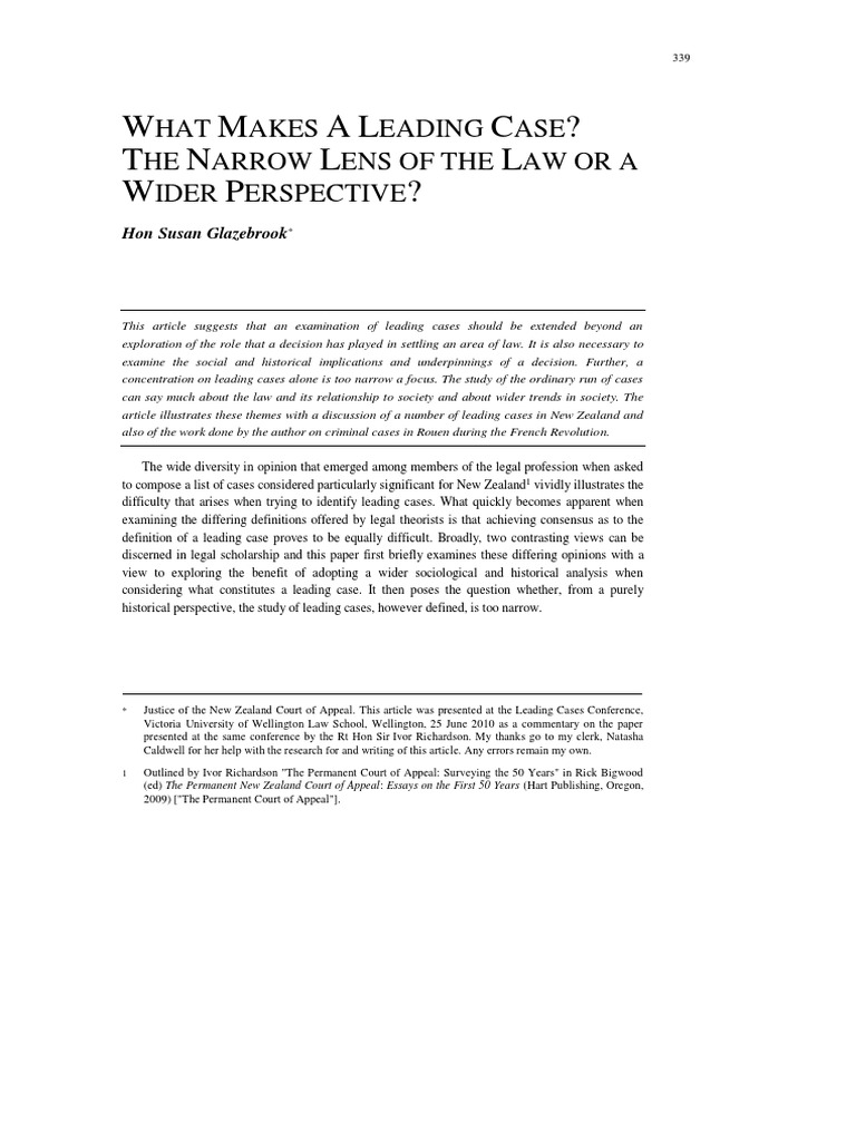 What Makes A Leading Case PDF PDF Precedent Crime & Violence