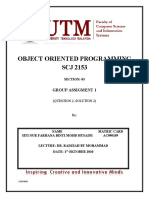 Object Oriented Programming SCJ 2153: Group Assigment 1