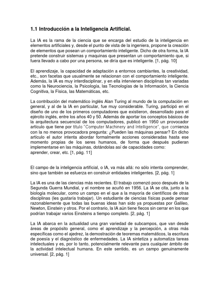 IA Unidad 1 Parte 1 | PDF | Inteligencia artificial | Inteligencia (IA ...