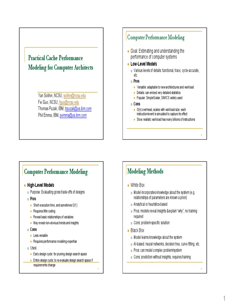 Cache Performance Modeling Techniques | PDF | Cpu Cache | Computer ...