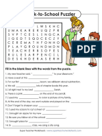 First Day of School Wordsearch