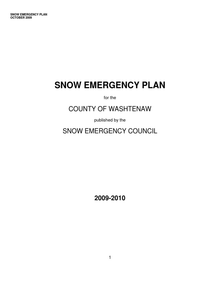 Washtenaw Snow Emergency Plan | PDF | Snow | Winter Storm