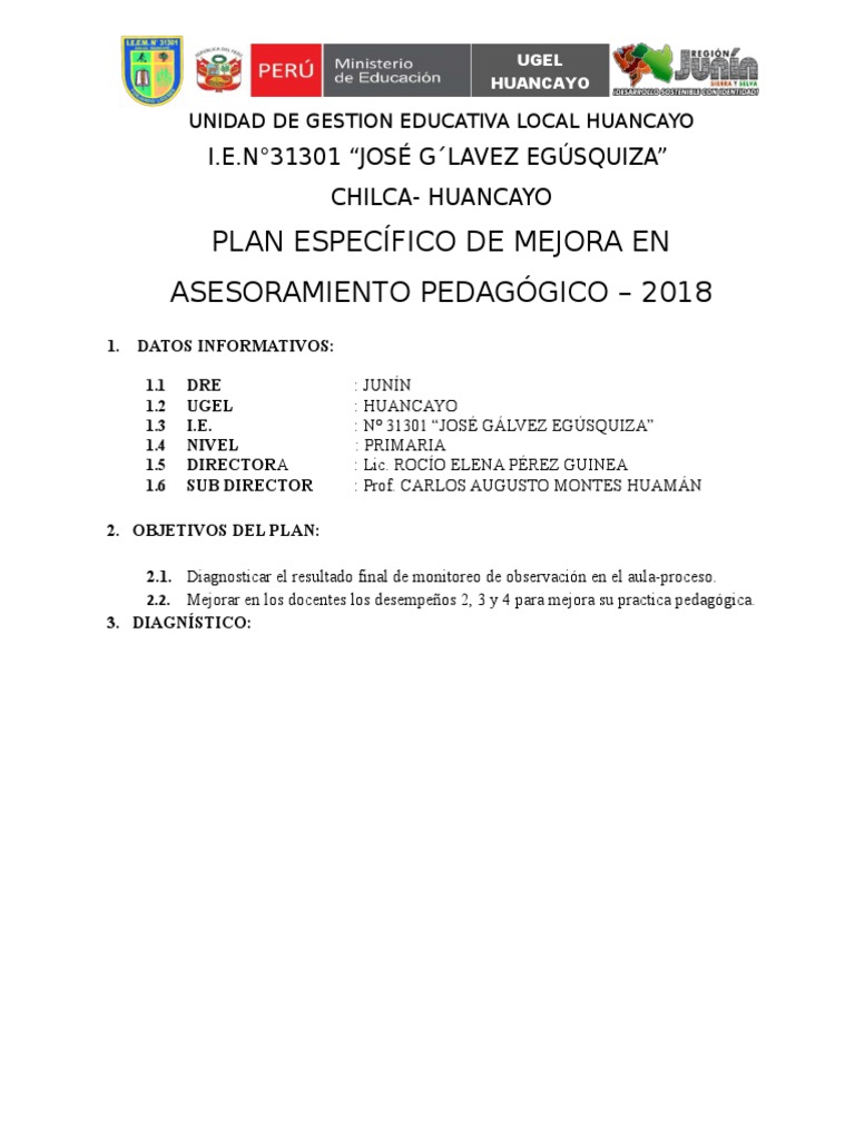 Plan de Mejora de Aprendizajes 2024 | PDF | Cambio | Maestros