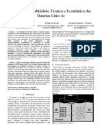 Análise Da Viabilidade Técnica e Econômica Das Baterias Lítio-Ar PDF