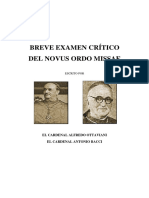 Card Ottaviani y Card Bacci Breve Examen Crc3adtico Del Novus Ordo Missae