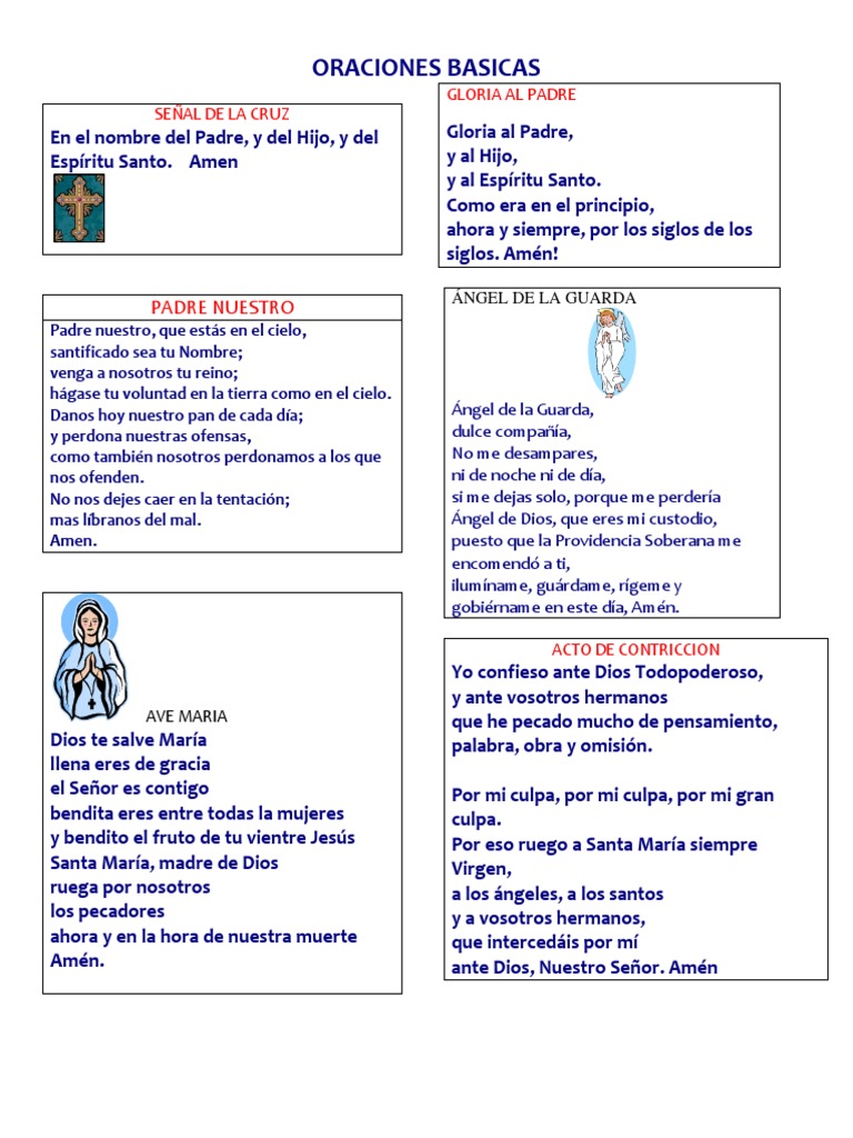 Oraciones Basicas PDF | PDF | María, madre de Jesús | orador del Señor