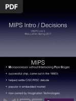 MIPS Intro / Decisions: CS270 Unit 3 Max Luttrell, Spring 2017