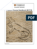 Physics Course Handbook 2017/18: Cavendish Laboratory