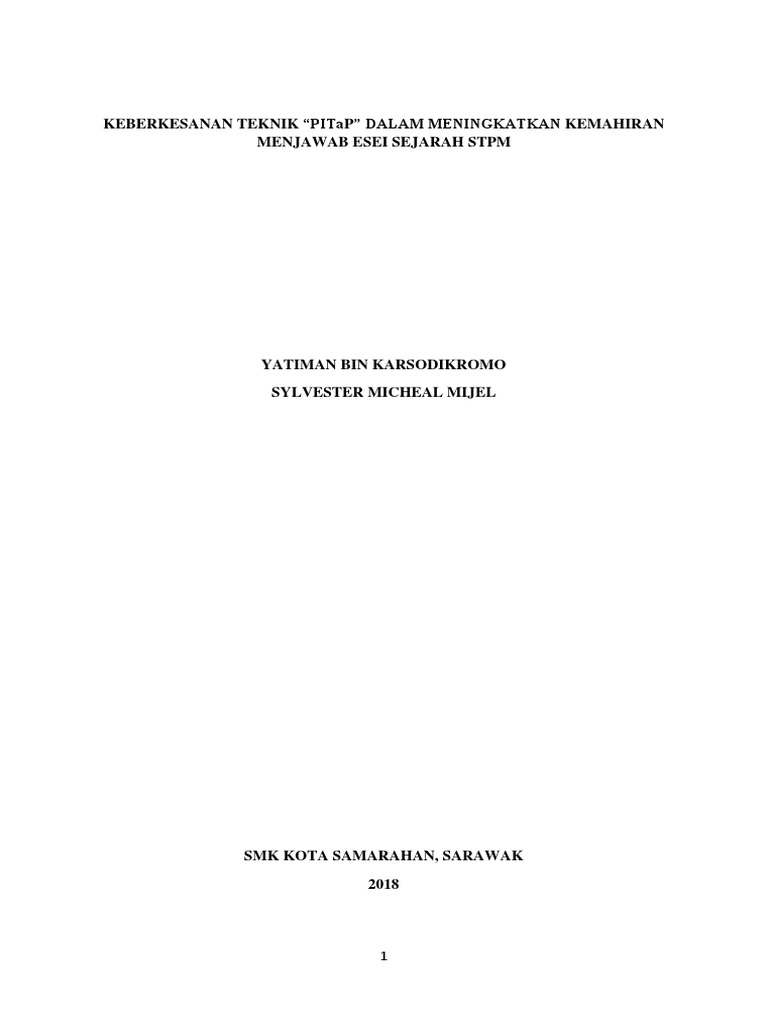 Keberkesanan Teknik Menjawab Soalan Esei Sejarah