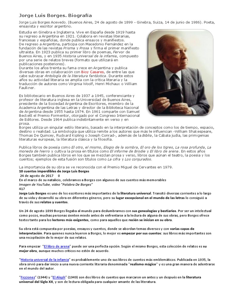 Jorge Luis Borges | PDF | Cuentos | Poesía