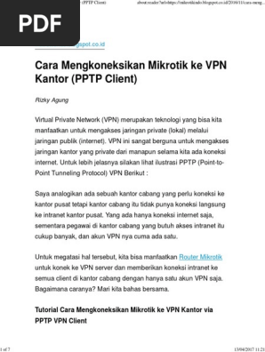 Cara Koneksi Mikrotik Ke Vpn