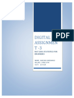 Digital Assignmen T-3: Mat 2001 Statistics For Engineers