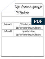 Requirements For Clearance Signing For CSS Students
